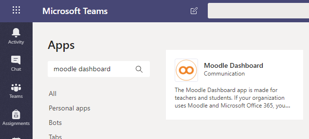 moodle dashboard